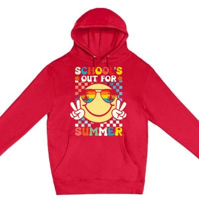 Funny Smile Wearing Sunglasses Schools Out For Summer Premium Pullover Hoodie