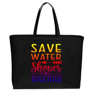 Funny Save Water Shower Together Saving Water Showering Gift Cotton Canvas Jumbo Tote