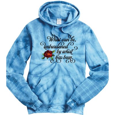 Floral Script What Can Be Unburdened By What Has Been Tie Dye Hoodie