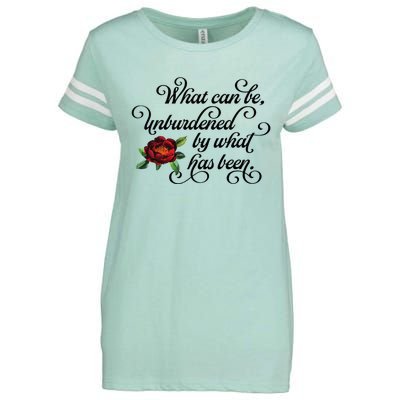 Floral Script What Can Be Unburdened By What Has Been Enza Ladies Jersey Football T-Shirt