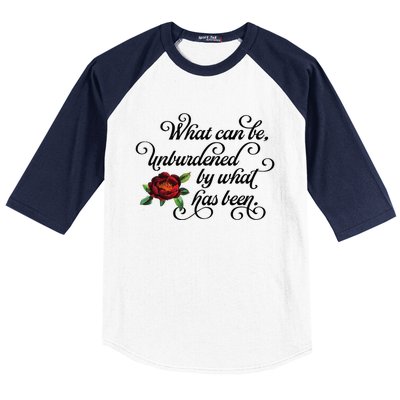 Floral Script What Can Be Unburdened By What Has Been Baseball Sleeve Shirt