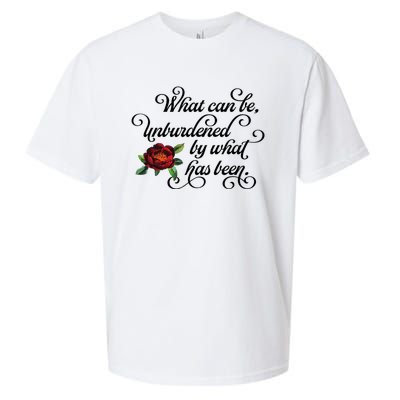 Floral Script What Can Be Unburdened By What Has Been Sueded Cloud Jersey T-Shirt