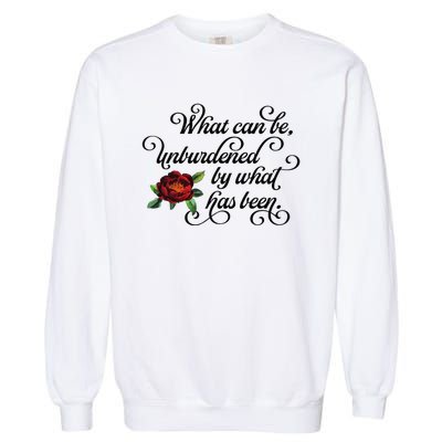 Floral Script What Can Be Unburdened By What Has Been Garment-Dyed Sweatshirt