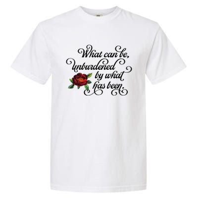 Floral Script What Can Be Unburdened By What Has Been Garment-Dyed Heavyweight T-Shirt