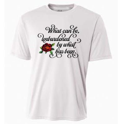 Floral Script What Can Be Unburdened By What Has Been Cooling Performance Crew T-Shirt