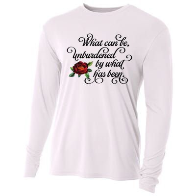 Floral Script What Can Be Unburdened By What Has Been Cooling Performance Long Sleeve Crew