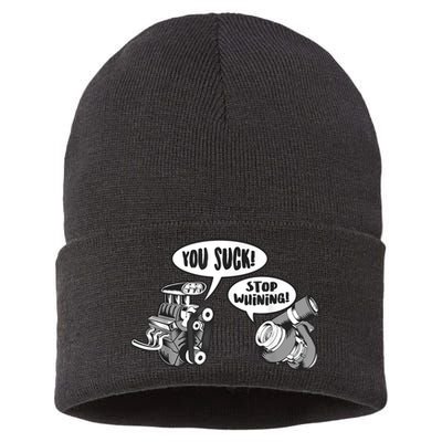 Funny Stop Whining Car Mechanic Precision Turbo For Men Sustainable Knit Beanie