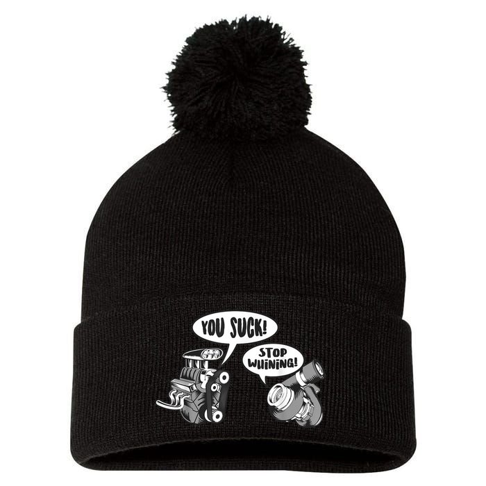 Funny Stop Whining Car Mechanic Precision Turbo For Men Pom Pom 12in Knit Beanie
