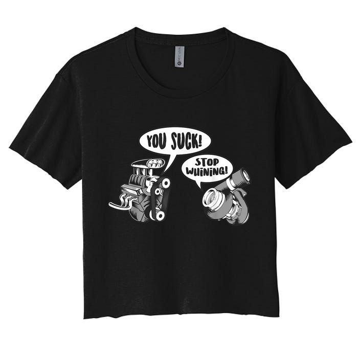 Funny Stop Whining Car Mechanic Precision Turbo For Men Crop Top