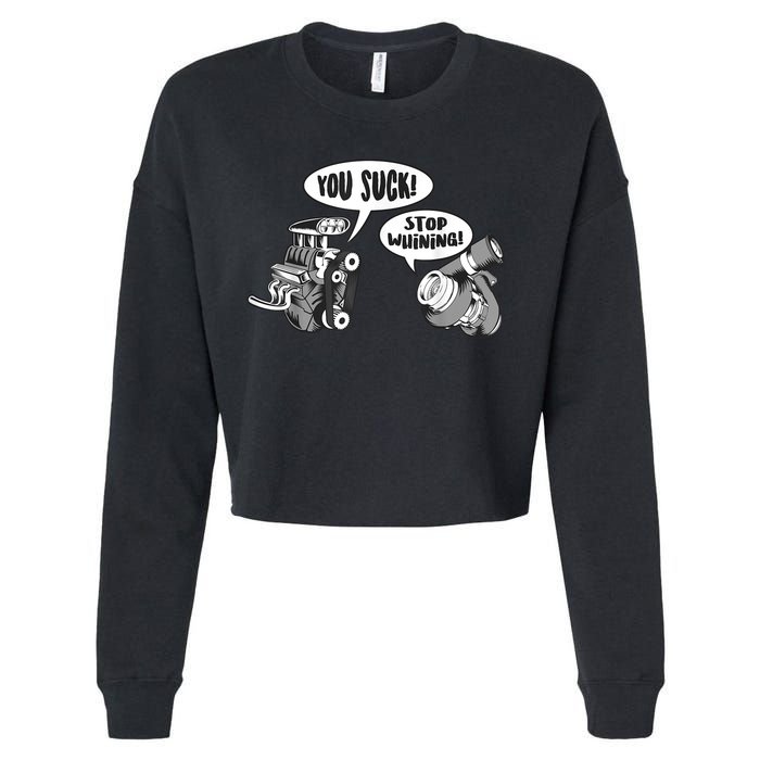 Funny Stop Whining Car Mechanic Precision Turbo For Men Cropped Pullover Crew