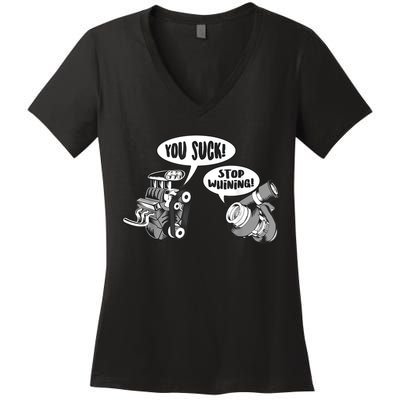 Funny Stop Whining Car Mechanic Precision Turbo For Men Women's V-Neck T-Shirt