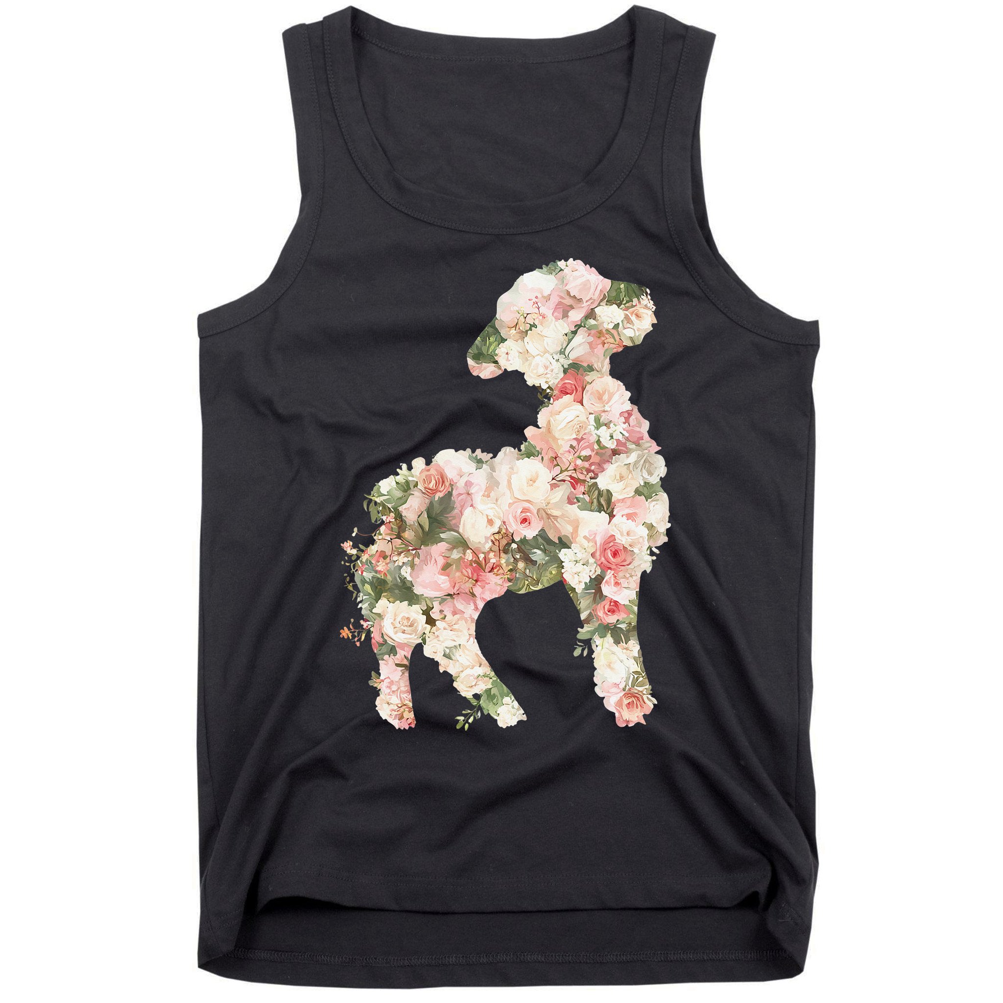 Floral Spring Women Flower Lamb Tank Top