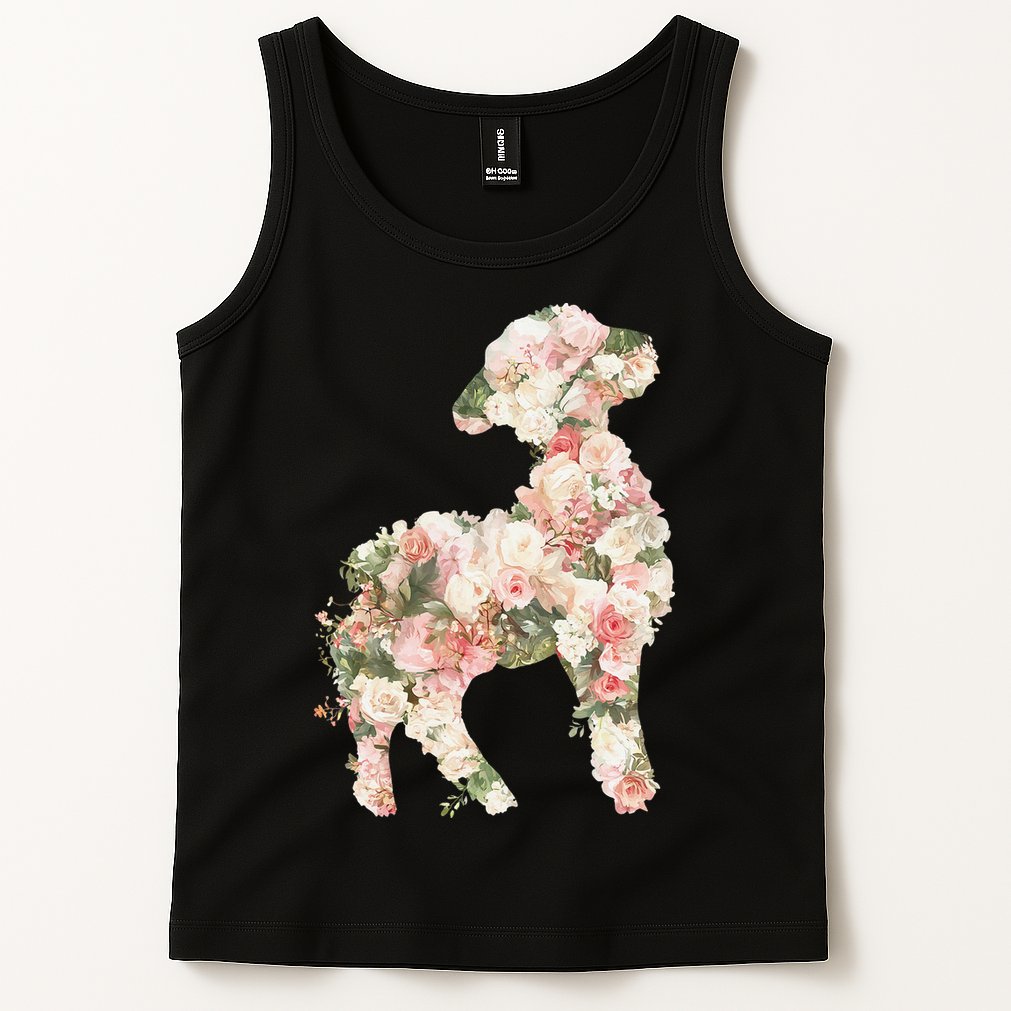 Floral Spring Women Flower Lamb Tank Top