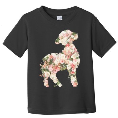 Floral Spring Women Flower Lamb Toddler T-Shirt