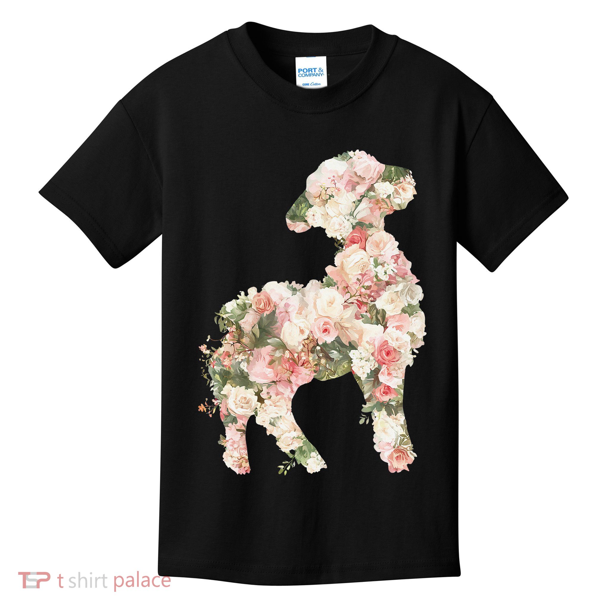 Floral Spring Women Flower Lamb Kids T-Shirt