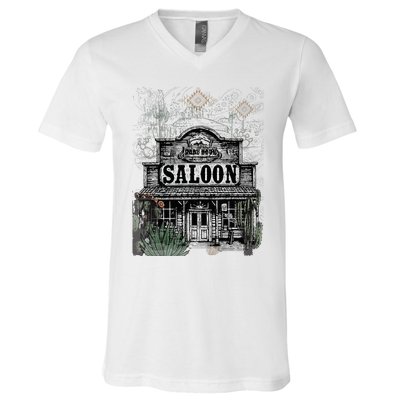 Frontier Spirit Western Saloon V-Neck T-Shirt