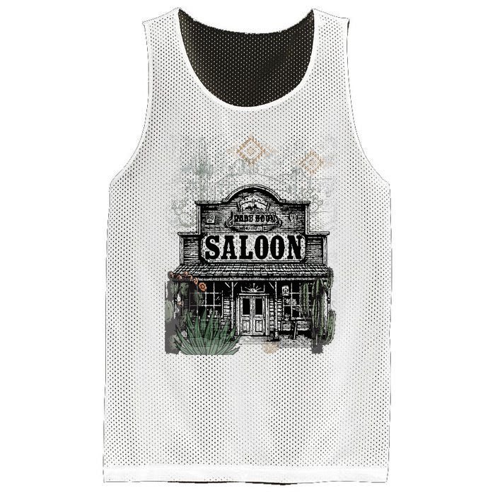 Frontier Spirit Western Saloon Mesh Reversible Basketball Jersey Tank