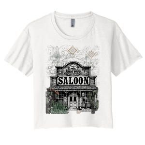 Frontier Spirit Western Saloon Women's Crop Top Tee