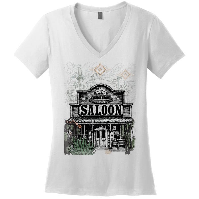 Frontier Spirit Western Saloon Women's V-Neck T-Shirt