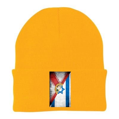 Florida Stands With Israeli Flag Florida Flag Knit Cap Winter Beanie