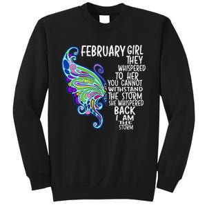 February She Whispered Back I Am The Storm Butterfly Sweatshirt