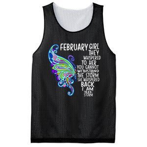 February She Whispered Back I Am The Storm Butterfly Mesh Reversible Basketball Jersey Tank