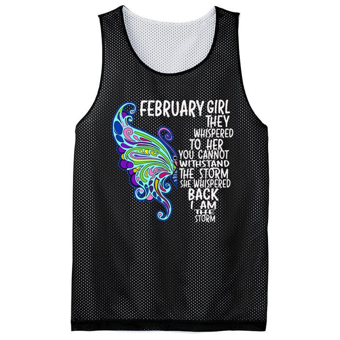 February She Whispered Back I Am The Storm Butterfly Mesh Reversible Basketball Jersey Tank