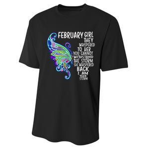 February She Whispered Back I Am The Storm Butterfly Performance Sprint T-Shirt