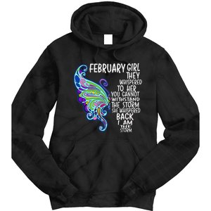 February She Whispered Back I Am The Storm Butterfly Tie Dye Hoodie