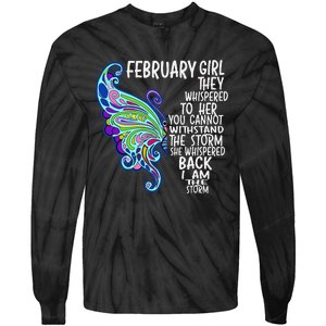 February She Whispered Back I Am The Storm Butterfly Tie-Dye Long Sleeve Shirt