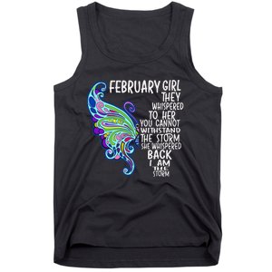 February She Whispered Back I Am The Storm Butterfly Tank Top