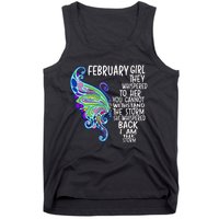 February She Whispered Back I Am The Storm Butterfly Tank Top