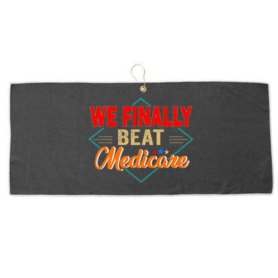 Funny Saying We Finally Beat Medicare Vintage Large Microfiber Waffle Golf Towel