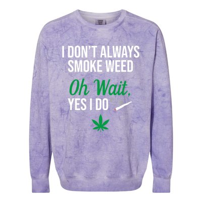 Funny Smoke Weed Marijuana Stoner Colorblast Crewneck Sweatshirt