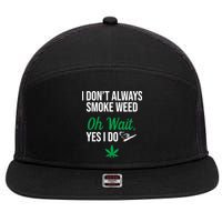 Funny Smoke Weed Marijuana Stoner 7 Panel Mesh Trucker Snapback Hat