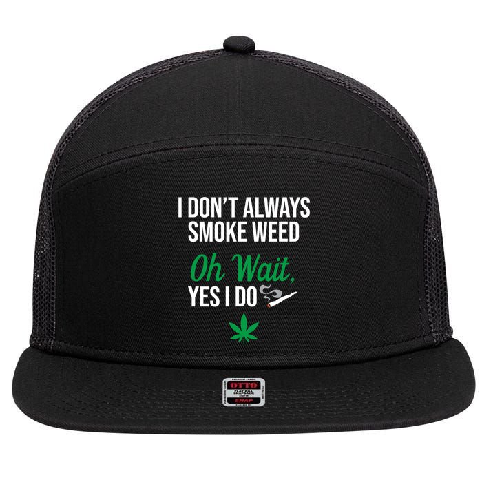 Funny Smoke Weed Marijuana Stoner 7 Panel Mesh Trucker Snapback Hat