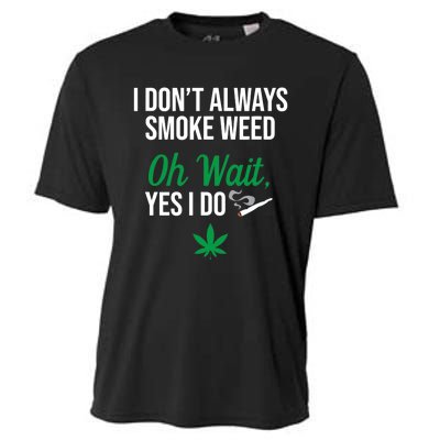 Funny Smoke Weed Marijuana Stoner Cooling Performance Crew T-Shirt