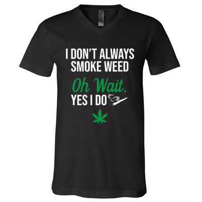 Funny Smoke Weed Marijuana Stoner V-Neck T-Shirt