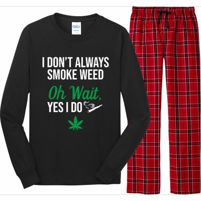 Funny Smoke Weed Marijuana Stoner Long Sleeve Pajama Set