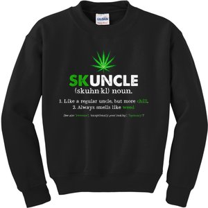 Funny Skuncle Weed Smoker Uncle Marijuana Lover Uncle Gift Kids Sweatshirt