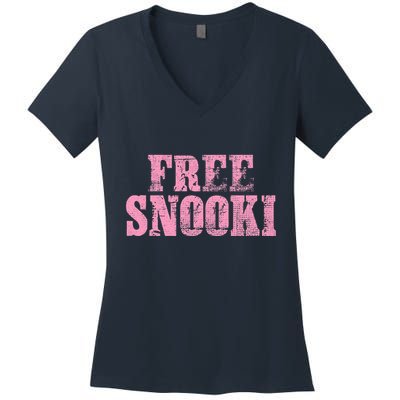 Free Snooki Weathered Women's V-Neck T-Shirt