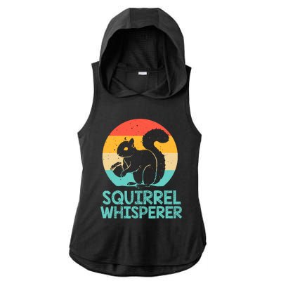 Funny Squirrel Whisperer Art Squirrel Lover Ladies PosiCharge Tri-Blend Wicking Draft Hoodie Tank