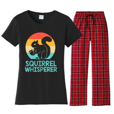 Funny Squirrel Whisperer Art Squirrel Lover Women's Flannel Pajama Set