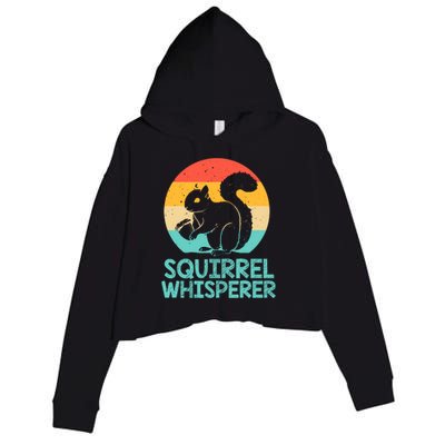 Funny Squirrel Whisperer Art Squirrel Lover Crop Fleece Hoodie