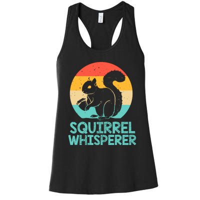 Funny Squirrel Whisperer Art Squirrel Lover Women's Racerback Tank