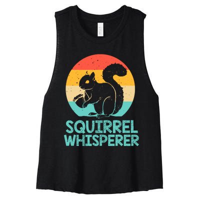 Funny Squirrel Whisperer Art Squirrel Lover Women's Racerback Cropped Tank