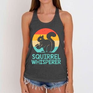 Funny Squirrel Whisperer Art Squirrel Lover Women's Knotted Racerback Tank