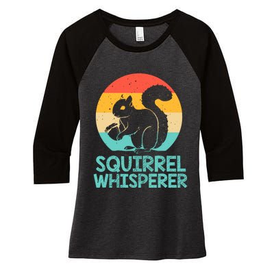 Funny Squirrel Whisperer Art Squirrel Lover Women's Tri-Blend 3/4-Sleeve Raglan Shirt