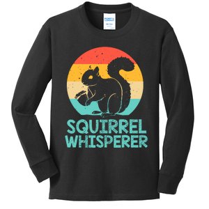 Funny Squirrel Whisperer Art Squirrel Lover Kids Long Sleeve Shirt