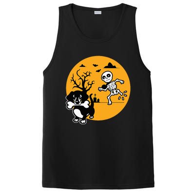 Funny Skeleton Wiener Sausage Dog Halloween Dachshund PosiCharge Competitor Tank